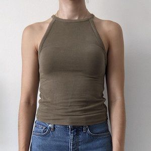 Olive Green American Eagle Halter - S